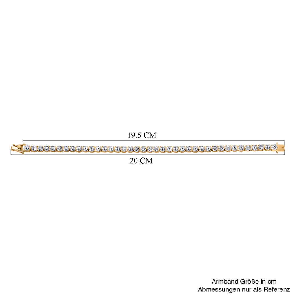 LUXURIANT DIAMOND - Lab Grown Diamant VS-EF SGL zertifiziert Armband ca. 19 cm 925 Silber Gelb Vergoldet ca. 10.00 ct
