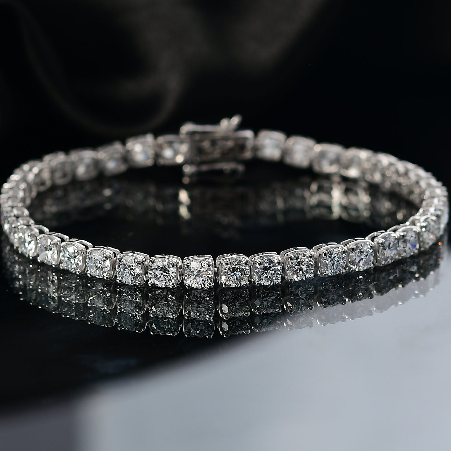 LUXURIANT DIAMOND - Lab Grown Diamant VS-EF SGL zertifiziert Armband ca. 19 cm 925 Silber rhodiniert ca. 10,00 ct.