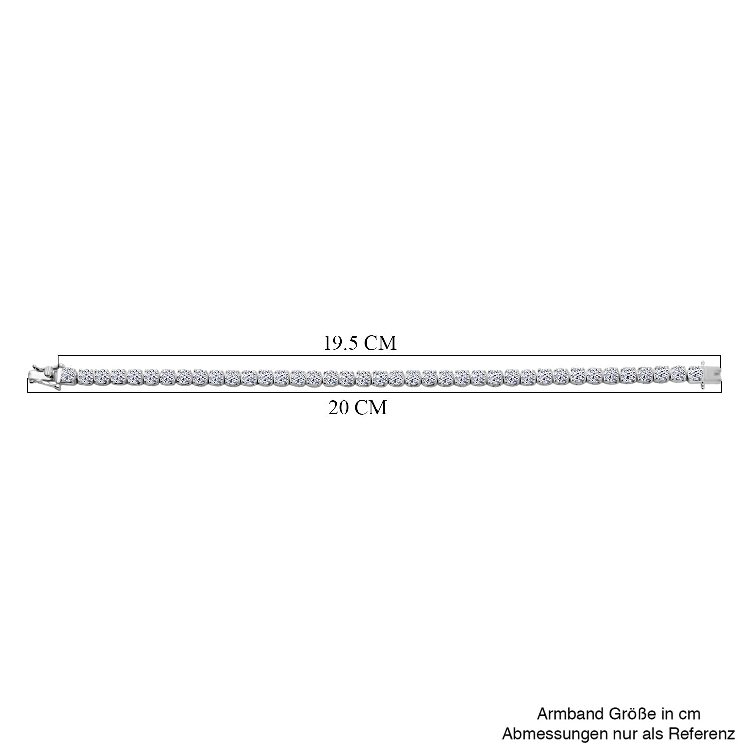 LUXURIANT DIAMOND - Lab Grown Diamant VS-EF SGL zertifiziert Armband ca. 19 cm 925 Silber rhodiniert ca. 10,00 ct.