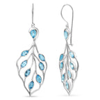 Sajen Silber - Schweizer Blauer mystisher Quarz Ohrringe 925 Silber rhodiniert ca. 5.44 ct