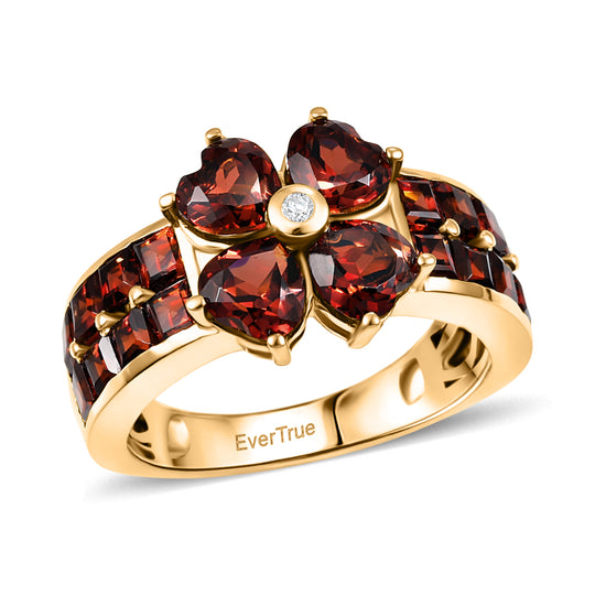 EVER TRUE Mosambik Granat Ring Nickelfreies Messing (Größe 17.00) ca. 4,44 ct