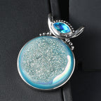 Sajen Silber - AAA Drusy, Regenbogen Paraiba Anhänger 925 Silber rhodiniert ca. 113.60 ct