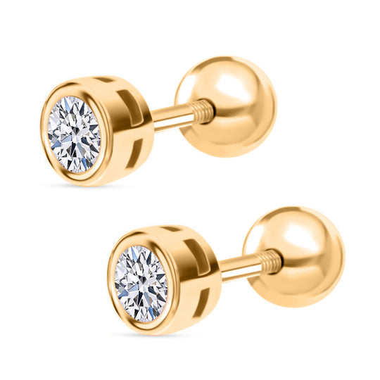 LUXURIANT DIAMOND - Lab Grown Diamant SI-GH Ohrringe 925 Silber 750 Gelbgold vermeil ca. 0.33 ct