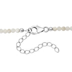 D'Joy Weißer Mondstein Halskette ca. 45 cm + 5 cm Extender, 925 Silber rhodiniert ca. 30.00 ct