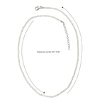 D'Joy Weißer Mondstein Halskette ca. 45 cm + 5 cm Extender, 925 Silber rhodiniert ca. 30.00 ct