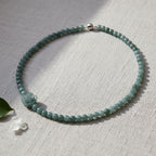 EXTREM SELTEN Natürlicher Olmek Jadeit Halskette ca. 50 cm 925 Silber rhodiniert ca. 170.00 ct