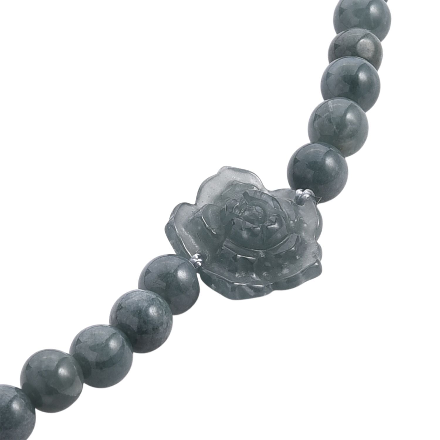EXTREM SELTEN Natürlicher Olmek Jadeit Halskette ca. 50 cm 925 Silber rhodiniert ca. 170.00 ct