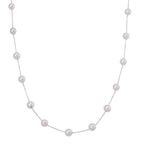 D'Joy AAA Weiße Edison Perle (9-10 mm) Halskette ca. 50 cm 925 Silber rhodiniert