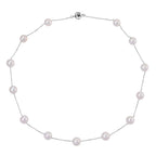 D'Joy AAA Weiße Edison Perle (9-10 mm) Halskette ca. 50 cm 925 Silber rhodiniert