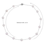 D'Joy AAA Weiße Edison Perle (9-10 mm) Halskette ca. 50 cm 925 Silber rhodiniert