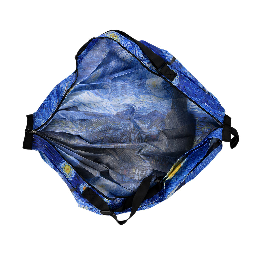 Faltbare Einkaufstasche mit Reißverschlussfach 50 x 70 cm Blau Himmelmotiv