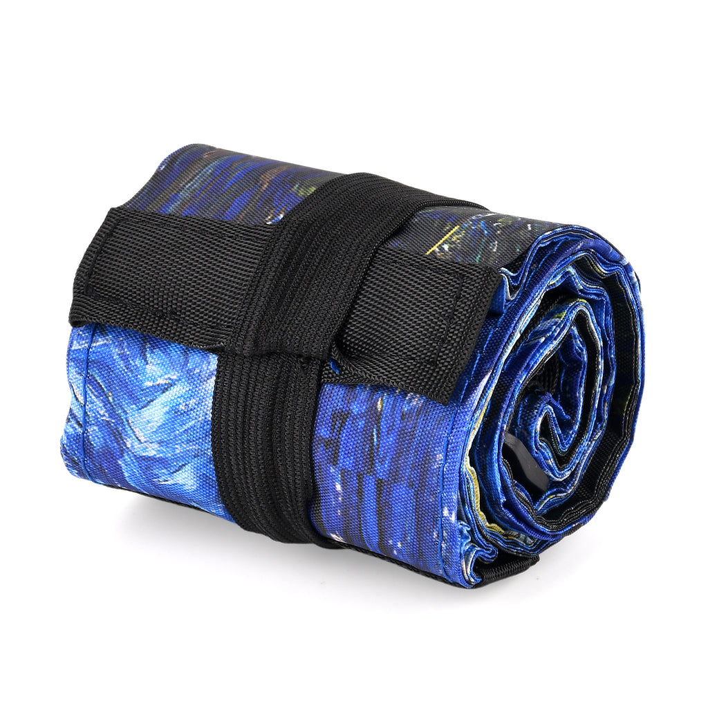 Faltbare Einkaufstasche mit Reißverschlussfach 50 x 70 cm Blau Himmelmotiv