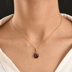 D'Joy AA Mosambik Granat Anhänger 925 Silber Gelbes Gold ca. 5.00 ct