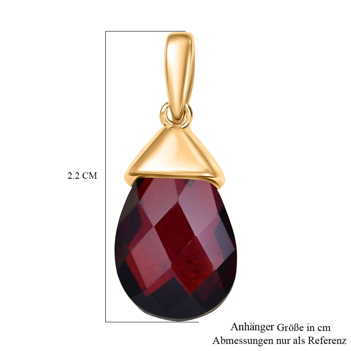 D'Joy AA Mosambik Granat Anhänger 925 Silber Gelbes Gold ca. 5.00 ct