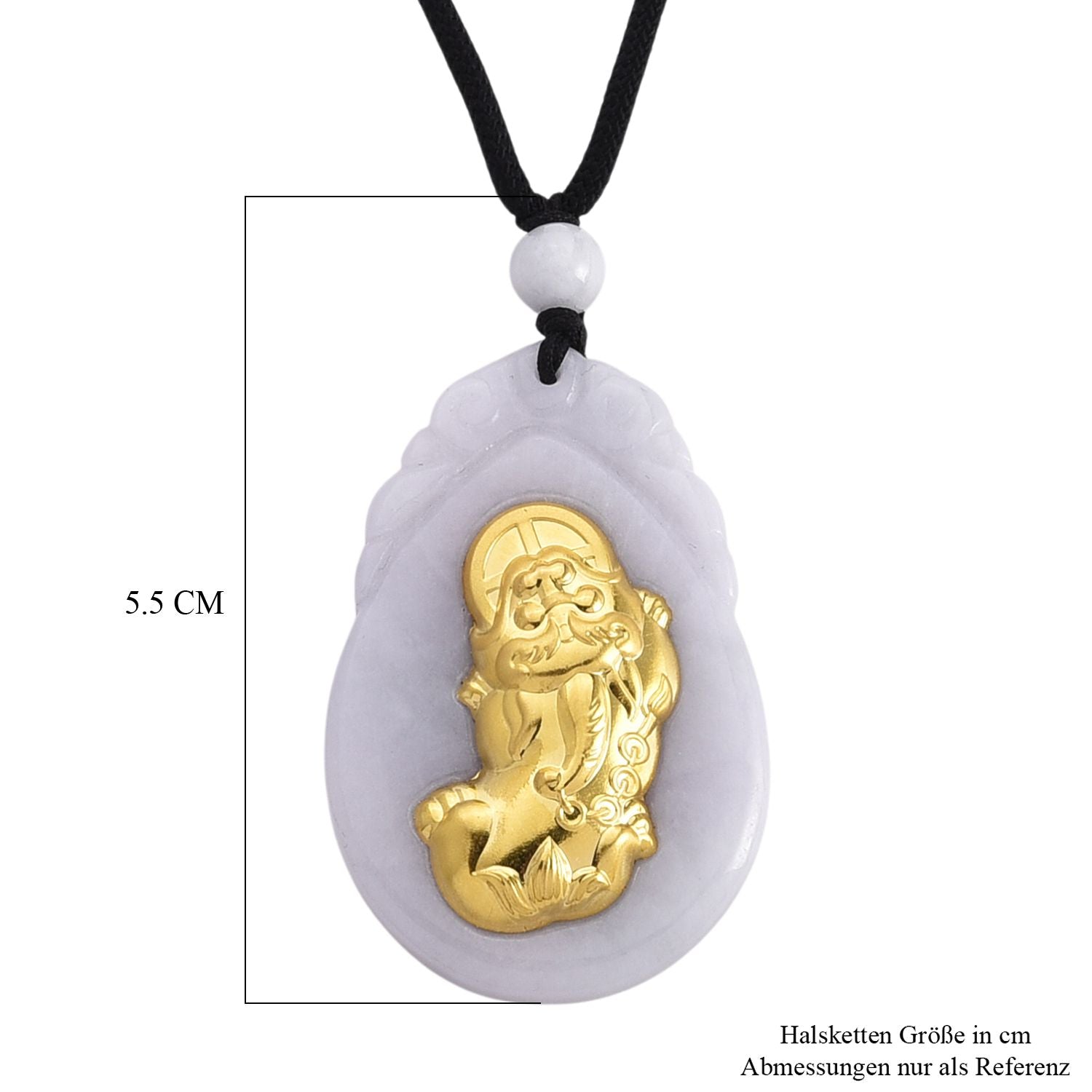 Weiße Jade Halskette Flexibles (ca. 70 cm) 999 Gelb Gold ca. 85,00 ct.