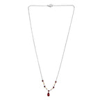 EVER TRUE Mosambik Granat Halskette ca. 50 cm Edelstahl Zweifarbige Beschichtung ca. 1,76 ct.