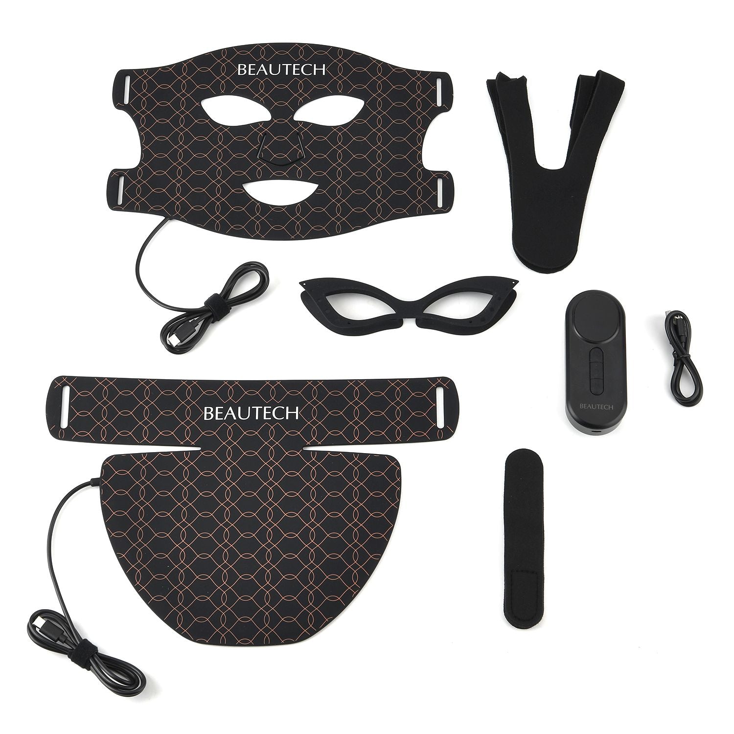 BEAUTECH Gesichts und Dekolleté maske, LED Lichttherapie, Schwarz