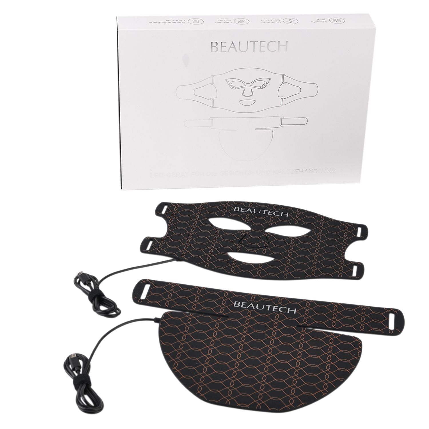 BEAUTECH Gesichts und Dekolleté maske, LED Lichttherapie, Schwarz
