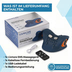 LIVMORE EMS-Nackenmassagegerät mit Fernbedienung, 6 Intensitätsstufen, 1500 mAh Akku, Dunkelblau
