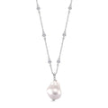 EverTrue weiße Zirkonia und weiße Muschelkernperle 50cm Halskette
