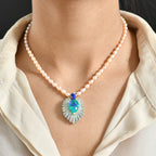 D'Joy Pfau Quarz Triplette, Perle (3.5-4 mm) Halskette ca. 45 cm 925 Silber rhodiniert