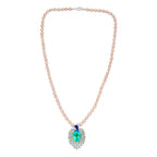 D'Joy Pfau Quarz Triplette, Perle (3.5-4 mm) Halskette ca. 45 cm 925 Silber rhodiniert