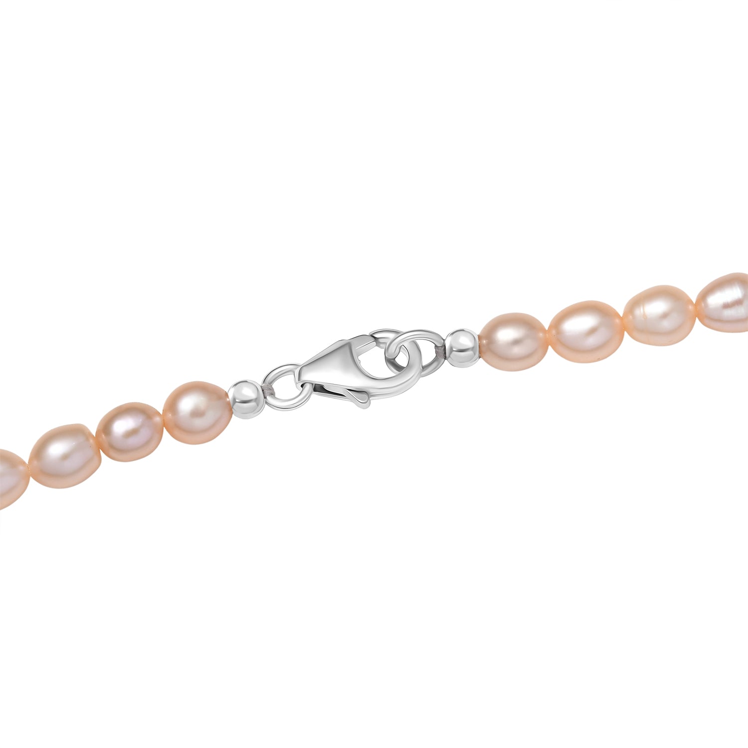 D'Joy Pfau Quarz Triplette, Perle (3.5-4 mm) Halskette ca. 45 cm 925 Silber rhodiniert