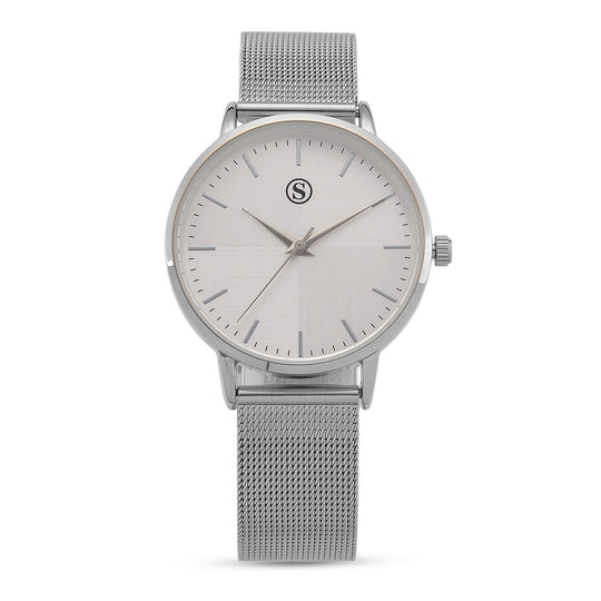 STRADA Armbanduhr, zweifarbiges Sonnenschliff Zifferblatt, goldfarben, 316L Edelstahl Mesharmband