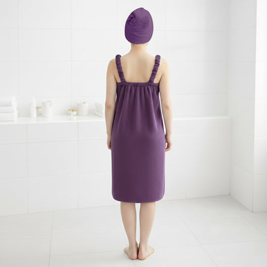 Set of 2 bath towel set Bath towel with pocket 1pc bath towel+1pc hair towel Material:100% polyester,260gsm
