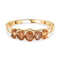 D'Joy AA Goldener Saphir, Weißer Diamant Ring 925 Silber 750 Gelb Vergoldet (Größe 20.00) ca. 1,24 ct