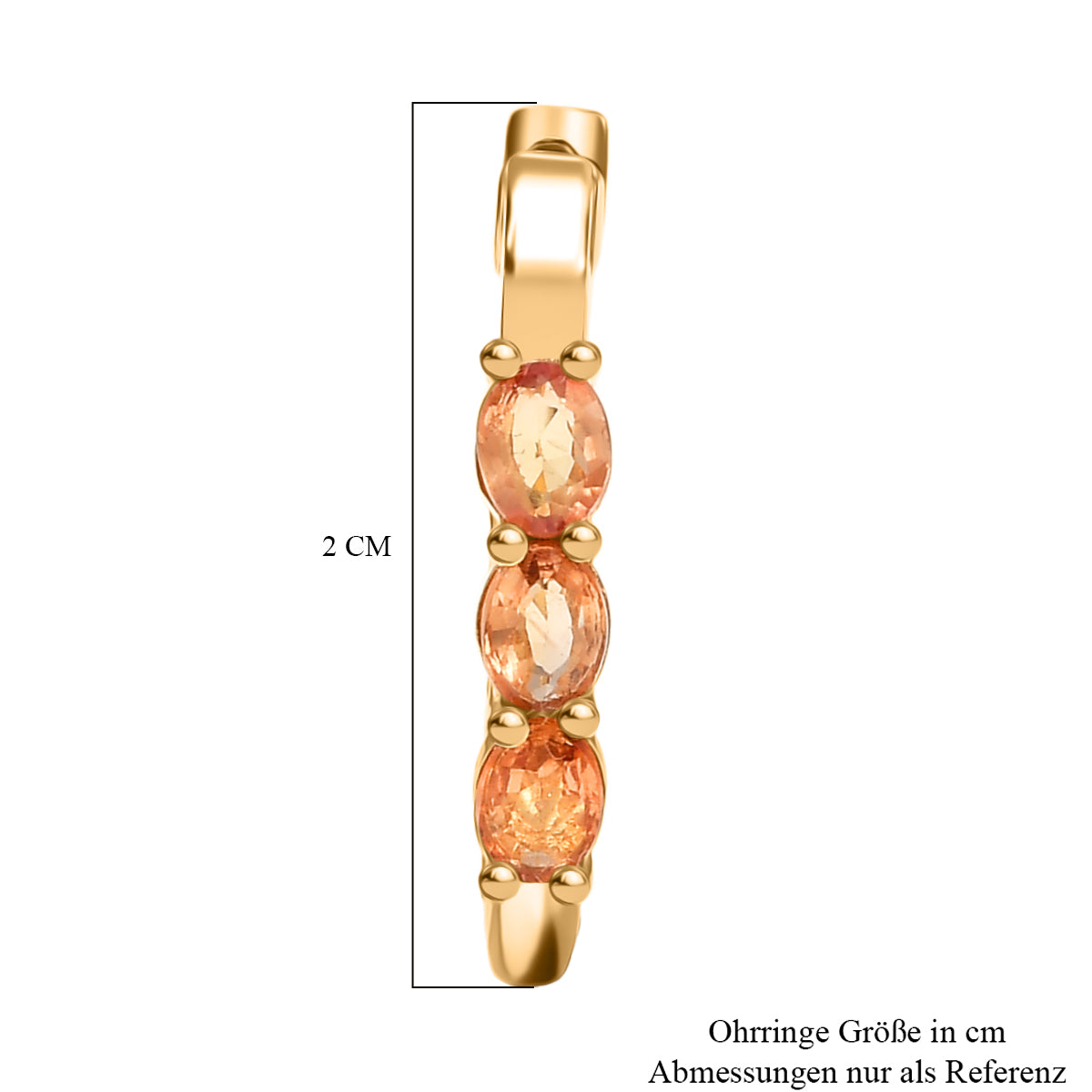 D'Joy AA Goldener Saphir Ohrringe 925 Silber 750 Gelb Vergoldet ca. 1.46 ct
