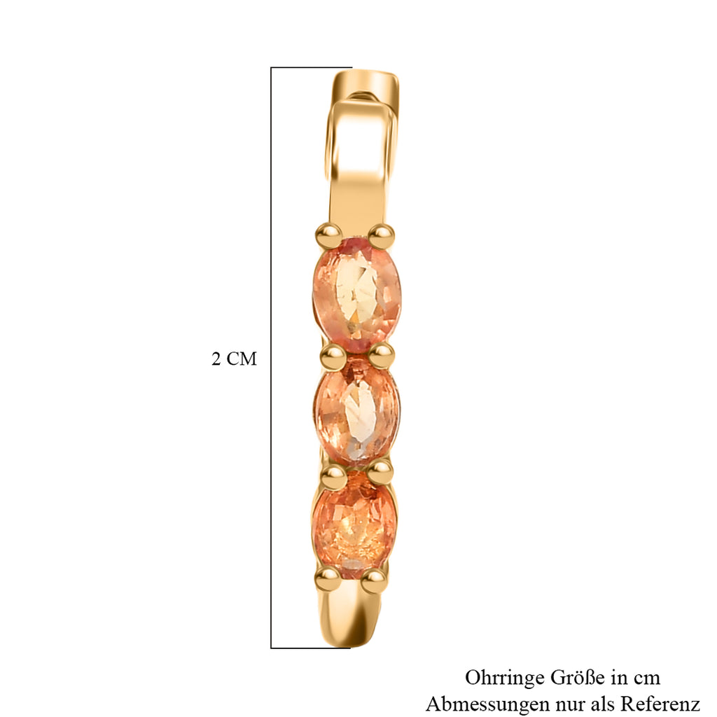 D'Joy AA Goldener Saphir Ohrringe 925 Silber 750 Gelb Vergoldet ca. 1.46 ct