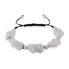 Weiße Jade Armband Flexibles (15.25- 23 cm) ca. 80,00 ct.