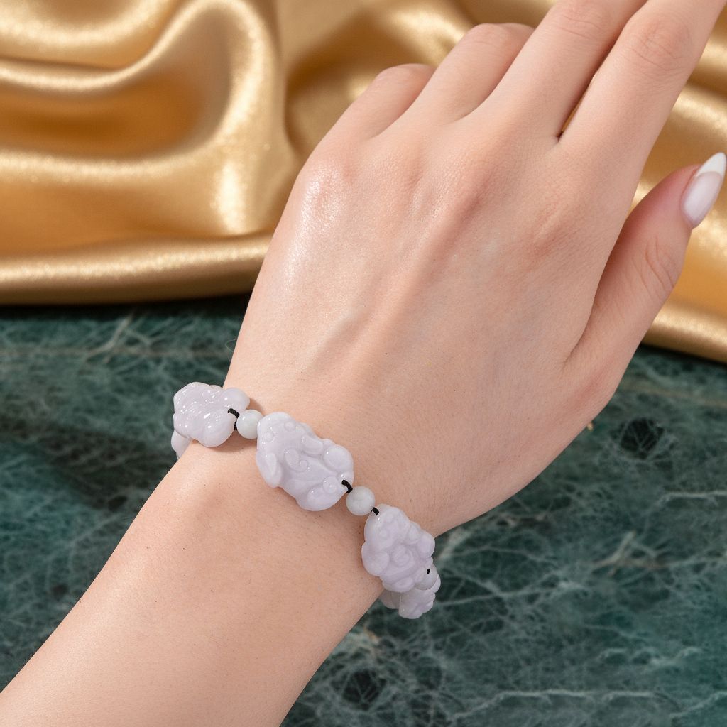 Weiße Jade Armband Flexibles (15.25- 23 cm) ca. 80,00 ct.