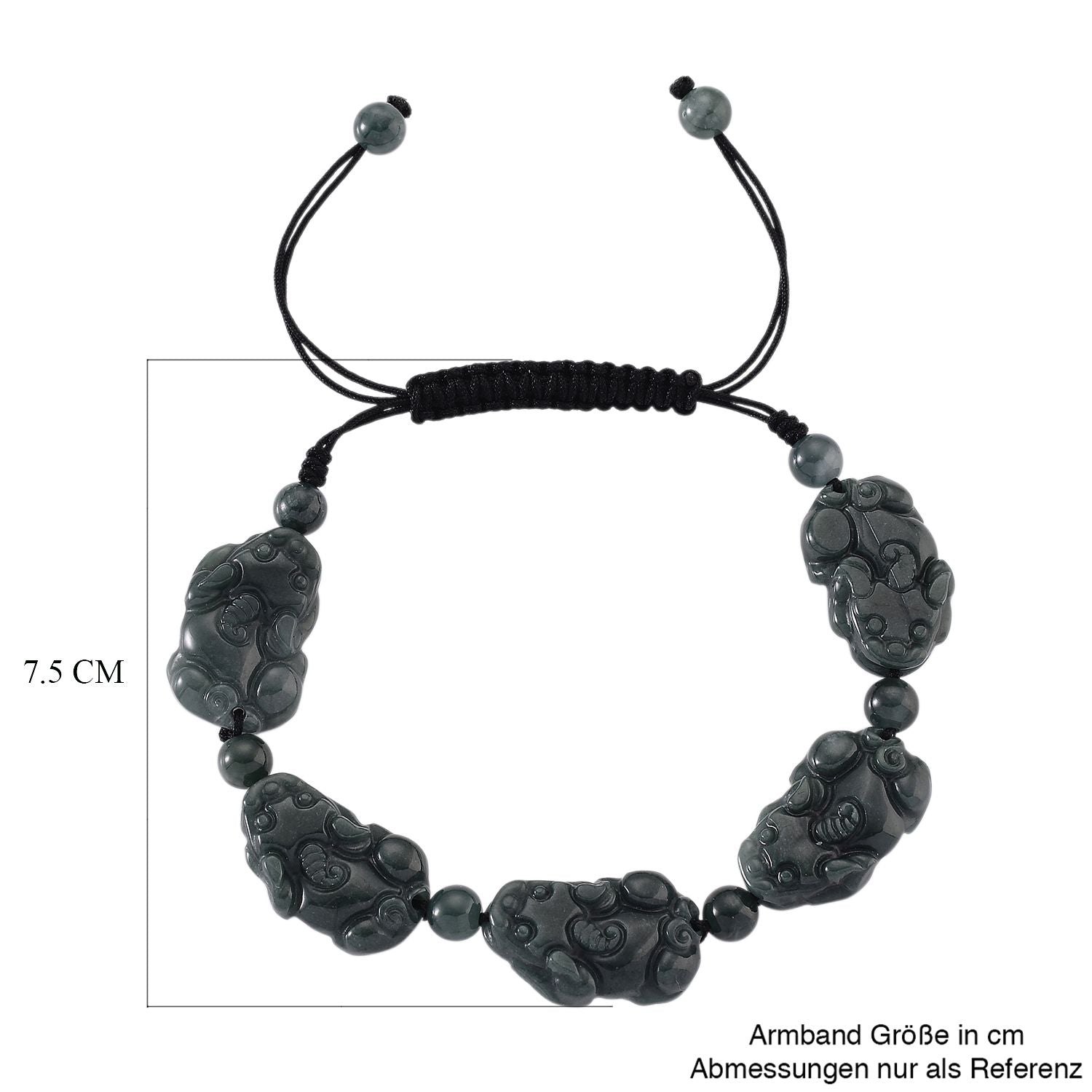 Olmek Jadeit Armband Flexibles (15.25- 23 cm) ca. 85,00 ct.