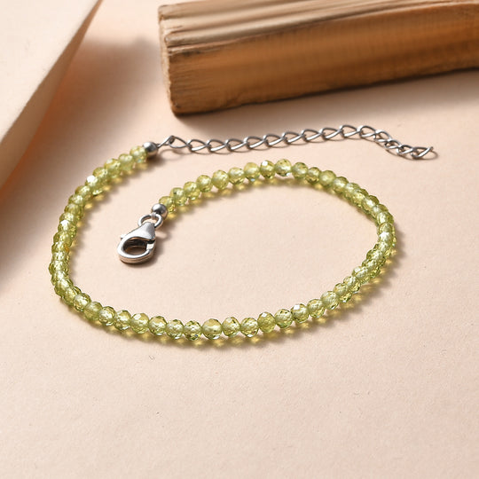 D'Joy Peridot Armband ca. 19 cm + 5 cm Extender, 925 Silber rhodiniert ca. 12,00 ct.