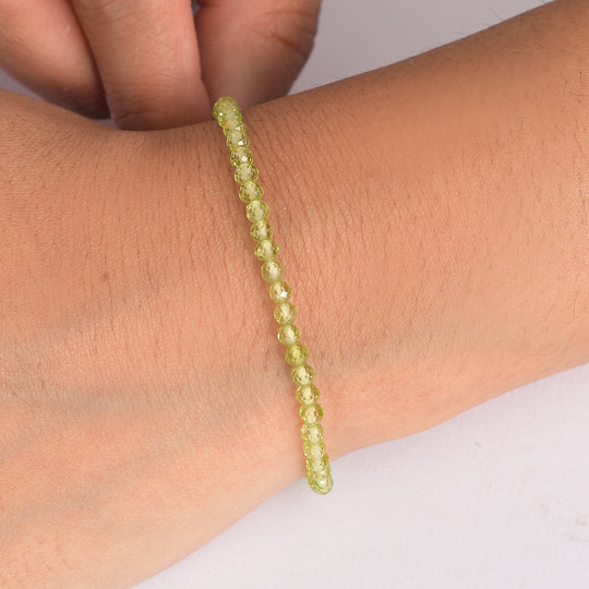 D'Joy Peridot Armband ca. 19 cm + 5 cm Extender, 925 Silber rhodiniert ca. 12,00 ct.