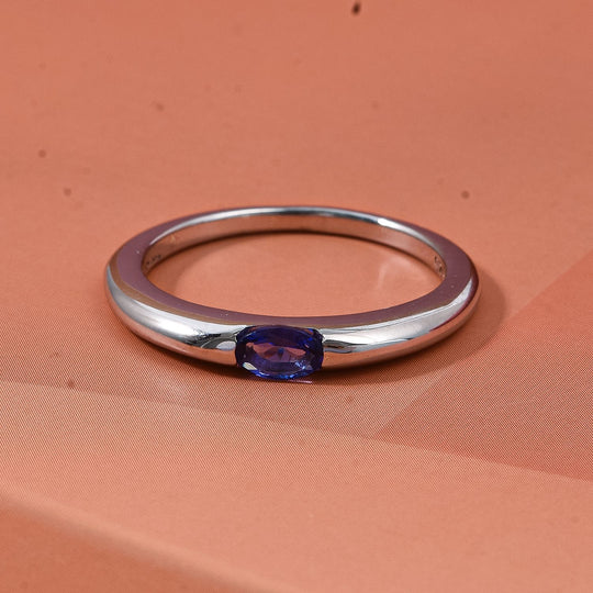 D'Joy AA Tansanit Ring 925 Silber rhodiniert (Größe 18.00) ca. 0,23 ct