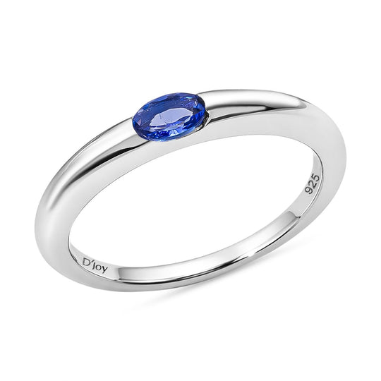 D'Joy AA Tansanit Ring 925 Silber rhodiniert (Größe 18.00) ca. 0,23 ct