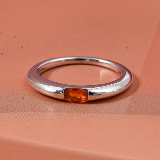 D'Joy AA Feueropal Ring 925 Silber rhodiniert (Größe 21.00) ca. 0,15 ct