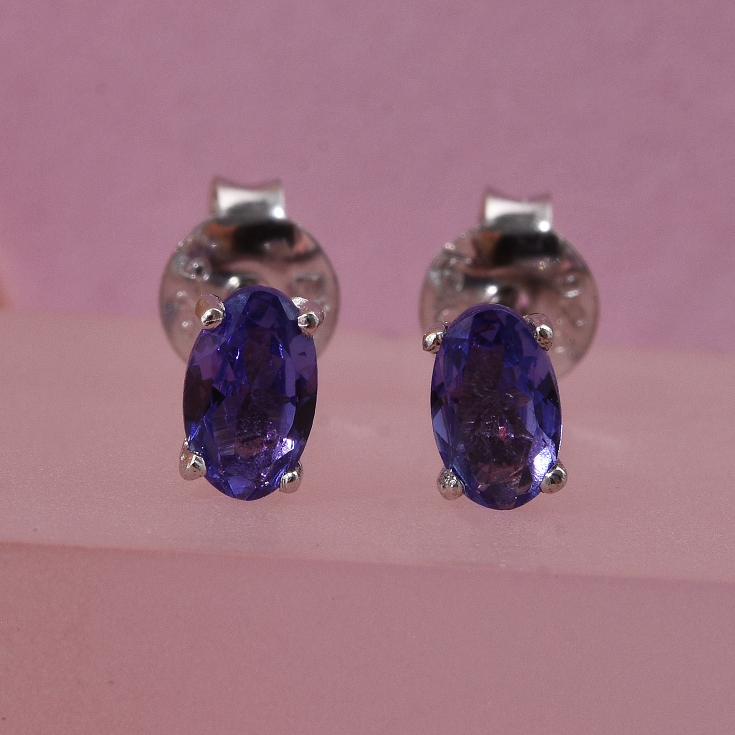D'Joy AA Tansanit Ohrringe 925 Silber rhodiniert ca. 0.46 ct