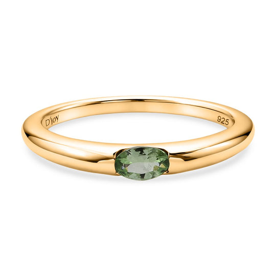 D'Joy AA Tsavorite Granat Ring 925 Silber 750 Gelb Vergoldet (Größe 21.00) ca. 0,24 ct
