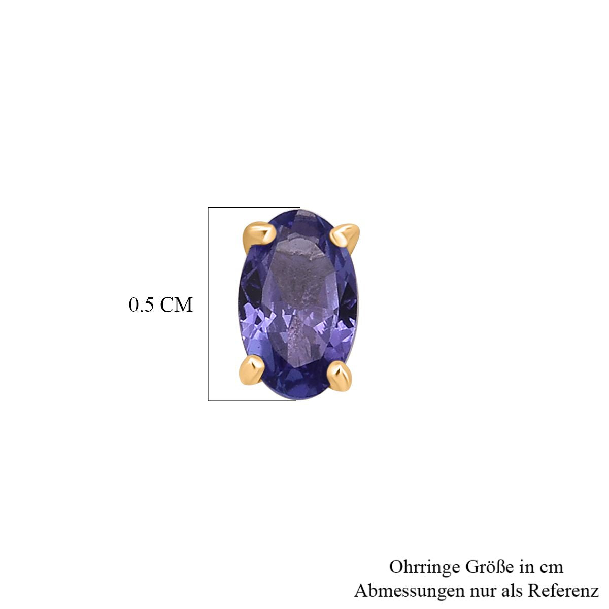 D'Joy AA Tansanit Ohrringe 925 Silber 750 Gelb Vergoldet ca. 0.46 ct