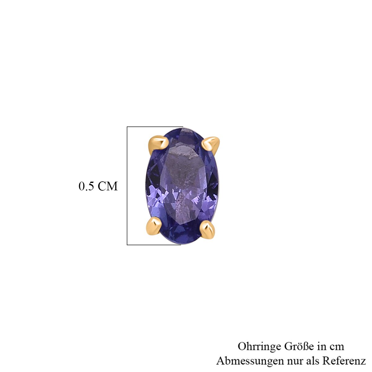 D'Joy AA Tansanit Ohrringe 925 Silber 750 Gelb Vergoldet ca. 0.46 ct