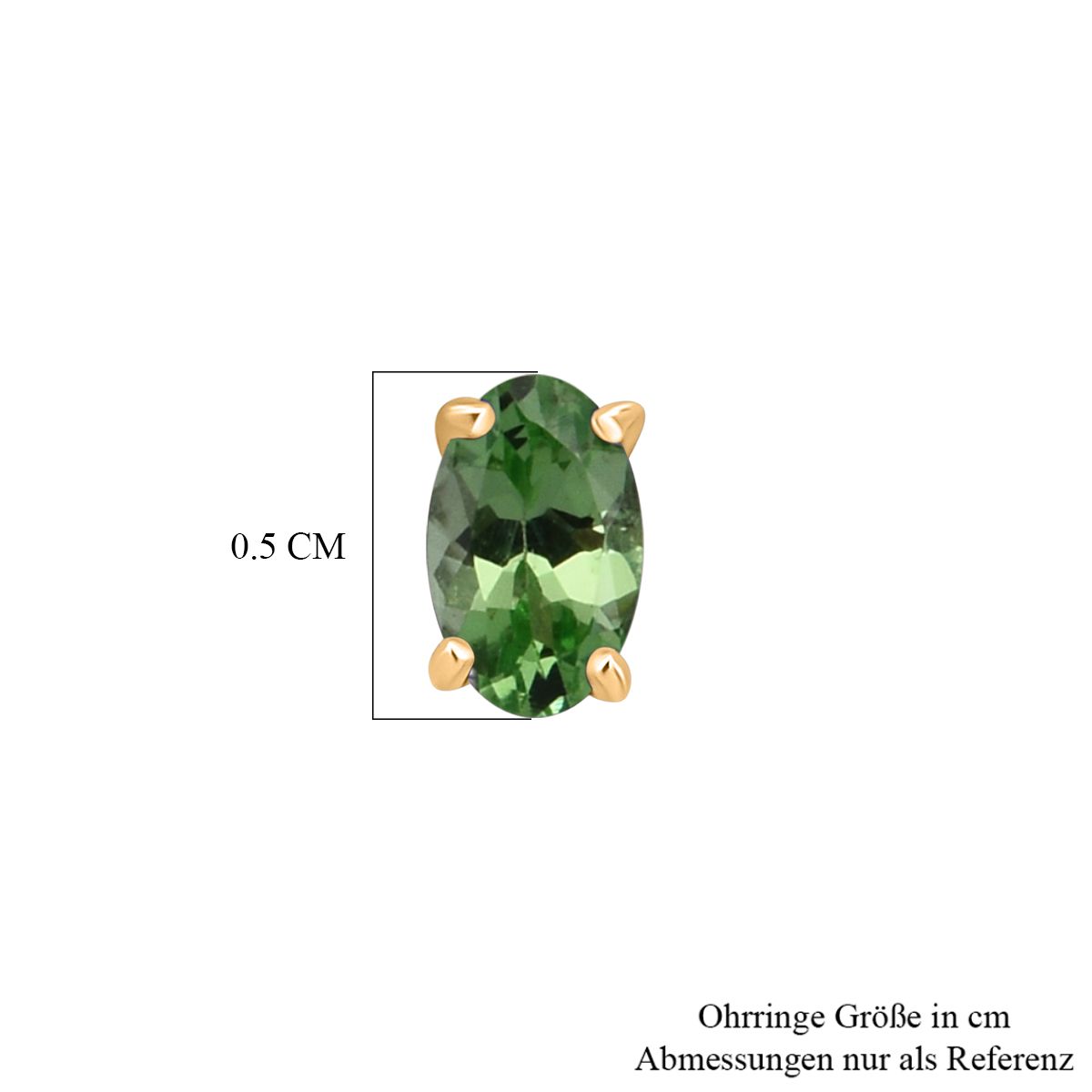 D'Joy AA Tsavorite Granat Ohrringe 925 Silber 750 Gelb Vergoldet ca. 0.49 ct