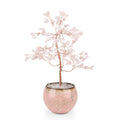 LIVMORE Edelsteinbaum mit 168 Rosenquarz Perlen Keramikschale ca. 18 cm Rosa