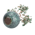 LIVMORE Edelsteinbaum mit 168 Aventurin Perlen Keramikschale ca. 18 cm Grün