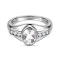 EVER TRUE Weißer Topas, Weißer Zirkonia Ring 316L Edelstahl (Größe 19.00)