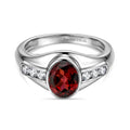 EVER TRUE Roter Granat, Weißer Zirkonia Ring 316L Edelstahl (Größe 18.00)