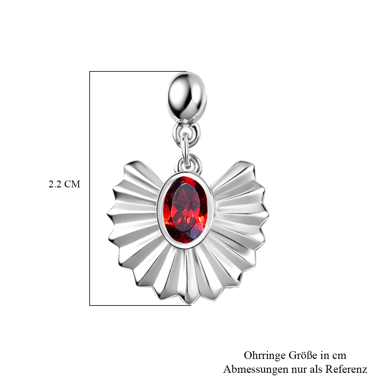 EVER TRUE Roter Granat Ohrringe Nickelfreies Messing ca. 1.15 ct